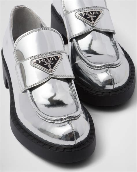 prada metallic loafers|clearance prada loafers.